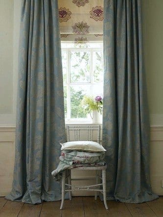 beautiful Roman shade with drapery idea