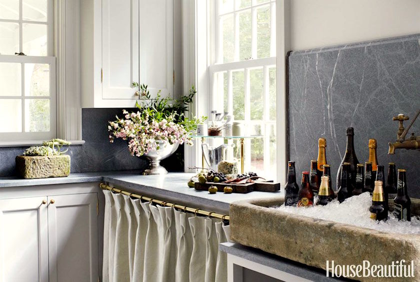 Jeannette-Whitson linen-skirting-counter-French Country Kitchen inspired