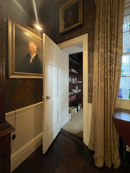Nichols House Museum Dining Room Detail Damask Drapes