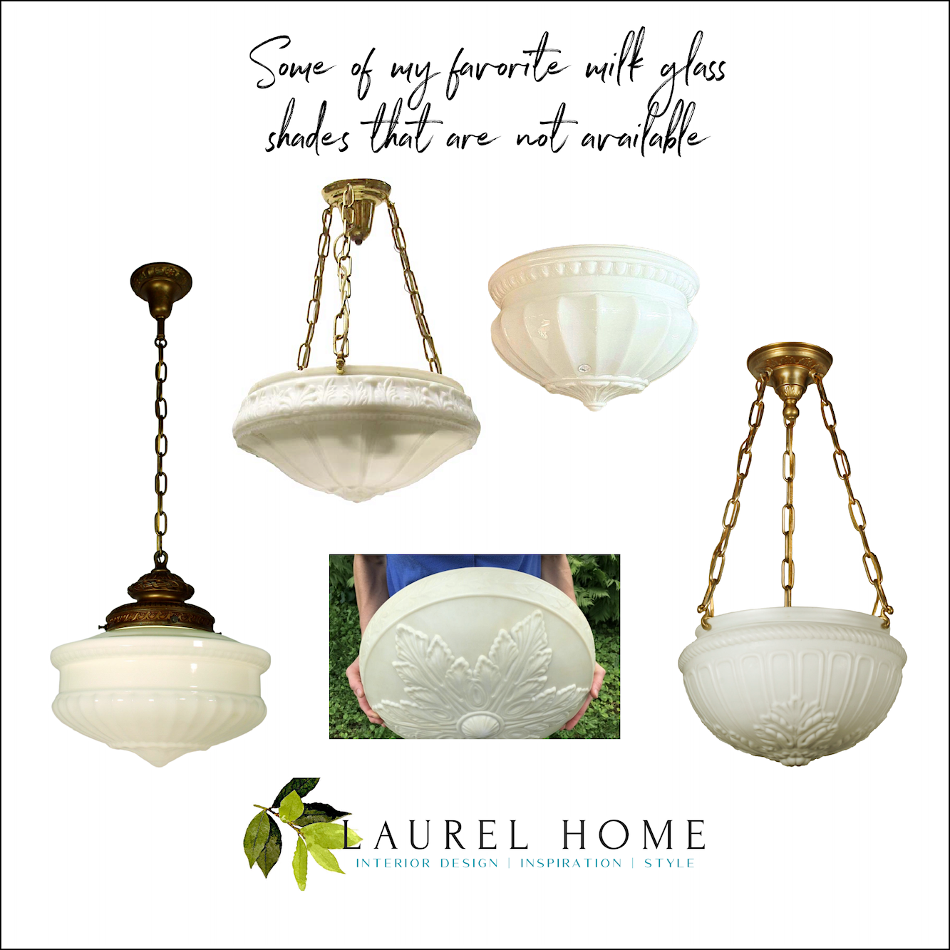 Beautiful milk glass shades