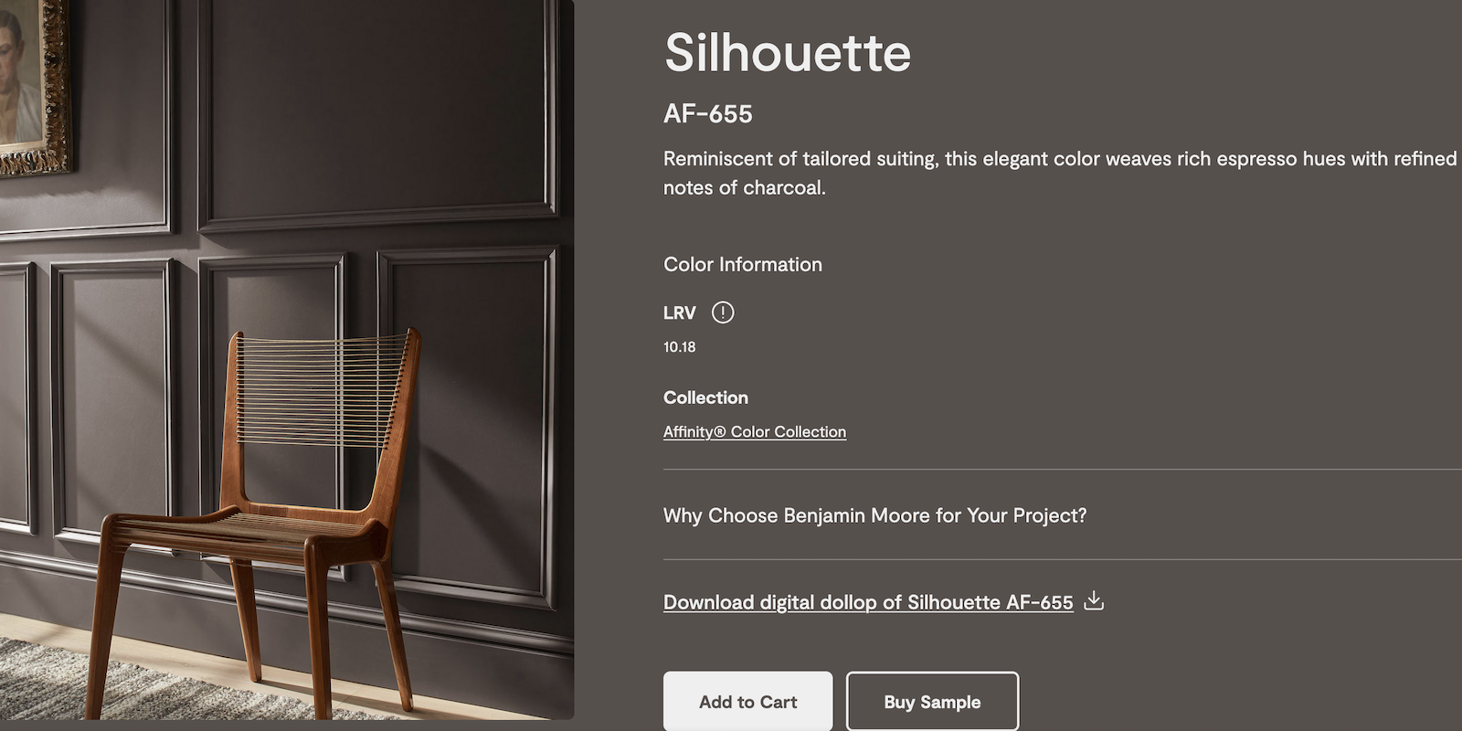 Benjamin Moore Color of the Year Silhouette AF-655