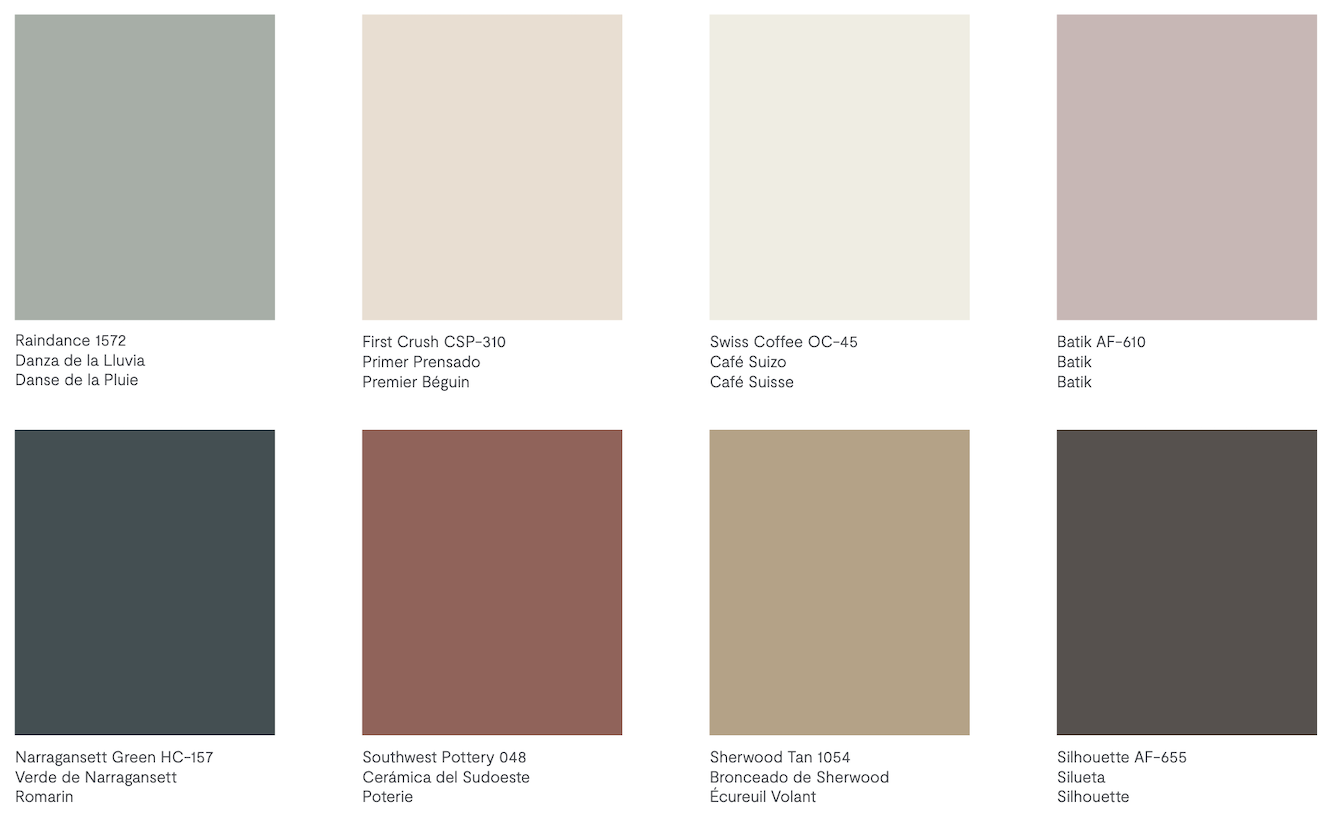 Benjamin Moore color palette for 2026