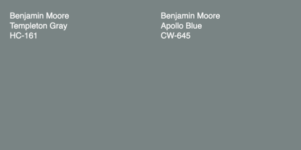 Benjamin Moore Templeton Gray hc-161 + Apollo Blue cw-645