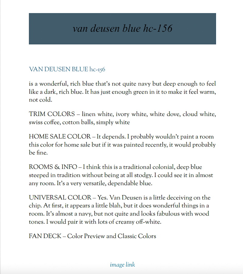 Benjamin Moore Van Deusen Blue hc-156