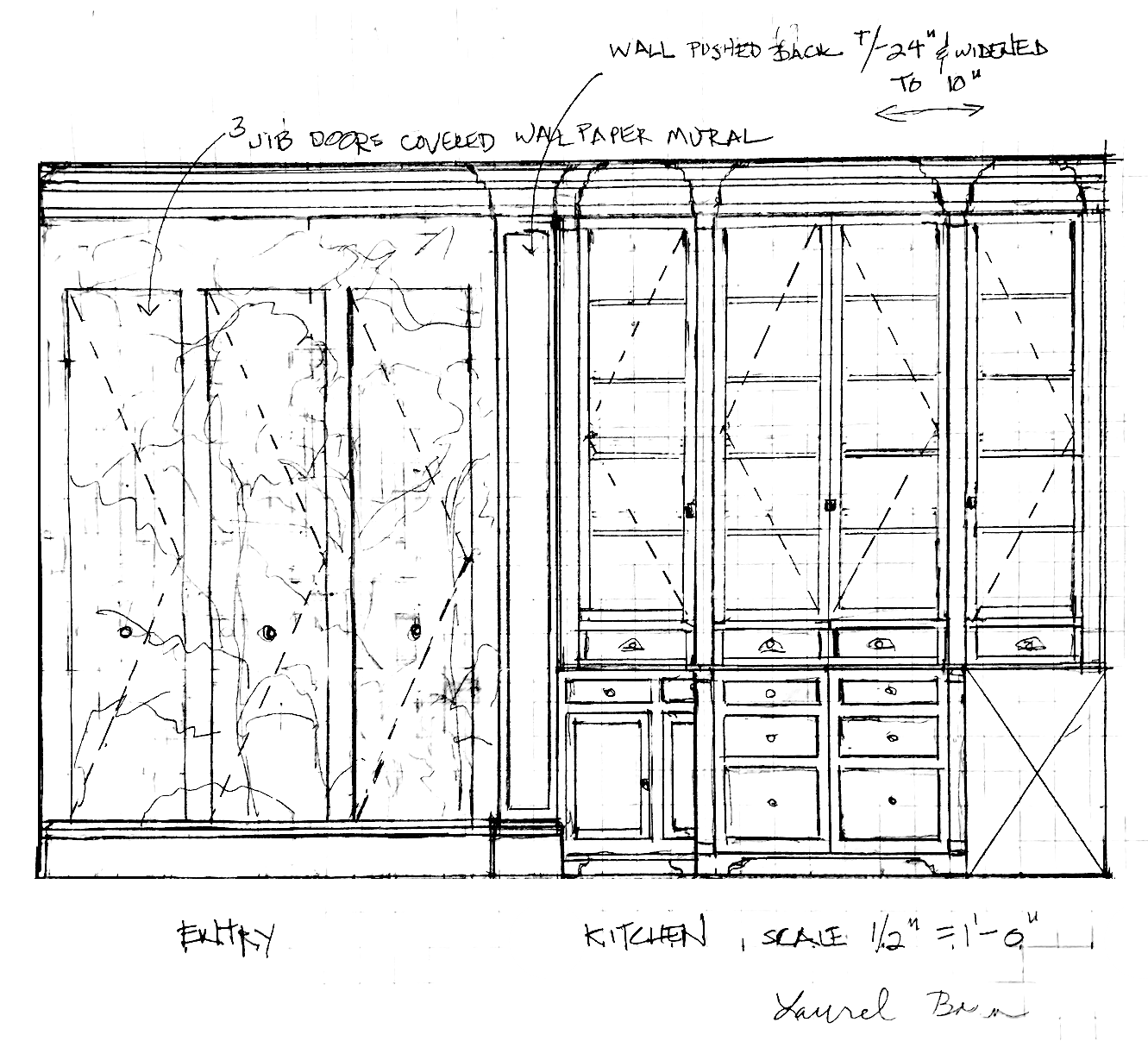 entry and back wall small unkitchen