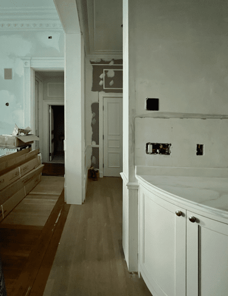 Kitchen no tile entry door overdoor moulding