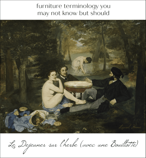 Le Déjeuner sur l'herbe avec une bouillotte - furniture terms