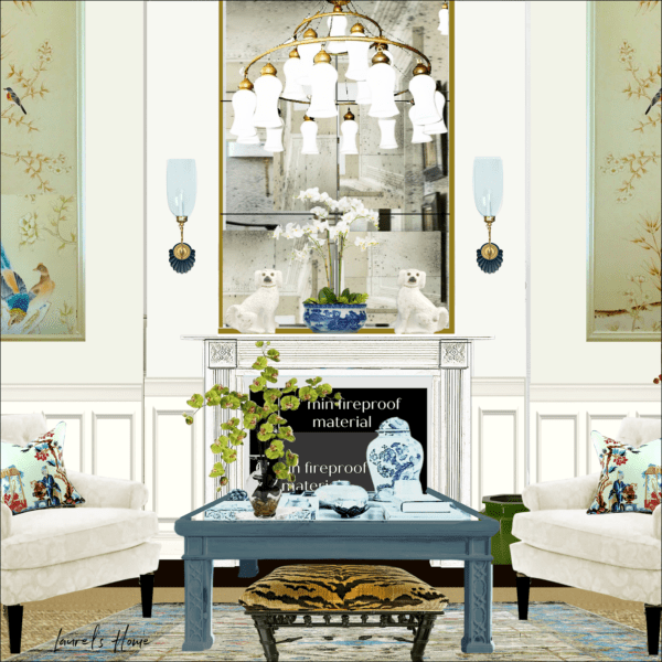 my fireplace wood mantel 48 h x 56 w - mirror 50 rendering July 2023