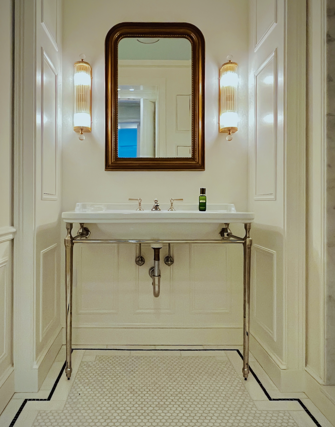 My renovated bathroom with console sink