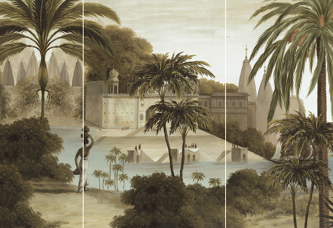 Varanasi Sepia Ananbo wall mural